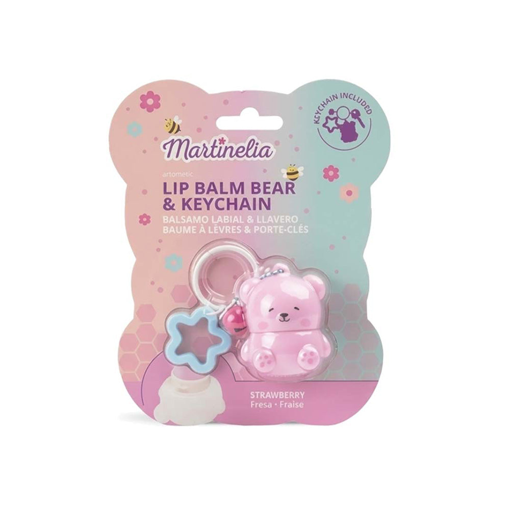 Martinelia World Bear Keychain Lip Balm Παιδικό Βάλσαμο Χειλιών Μπρελόκ Αρκουδάκι 7gr σε 2 Γεύσεις – 1 Τμχ