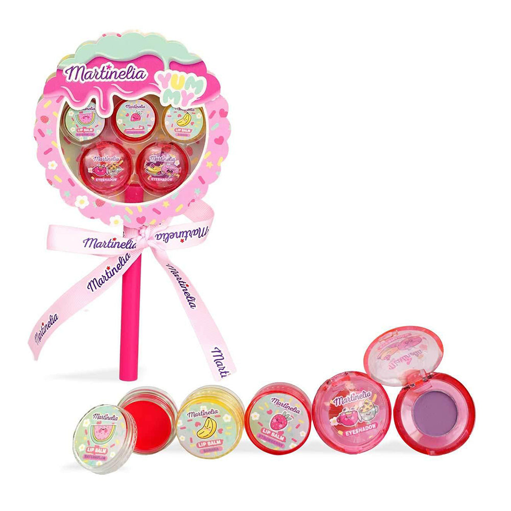 Martinelia Yummy Lollipop Party Kit – Παιδικό Σετ Μακιγιάζ με 3 Lip Balm & 2 Σκιές Ματιών