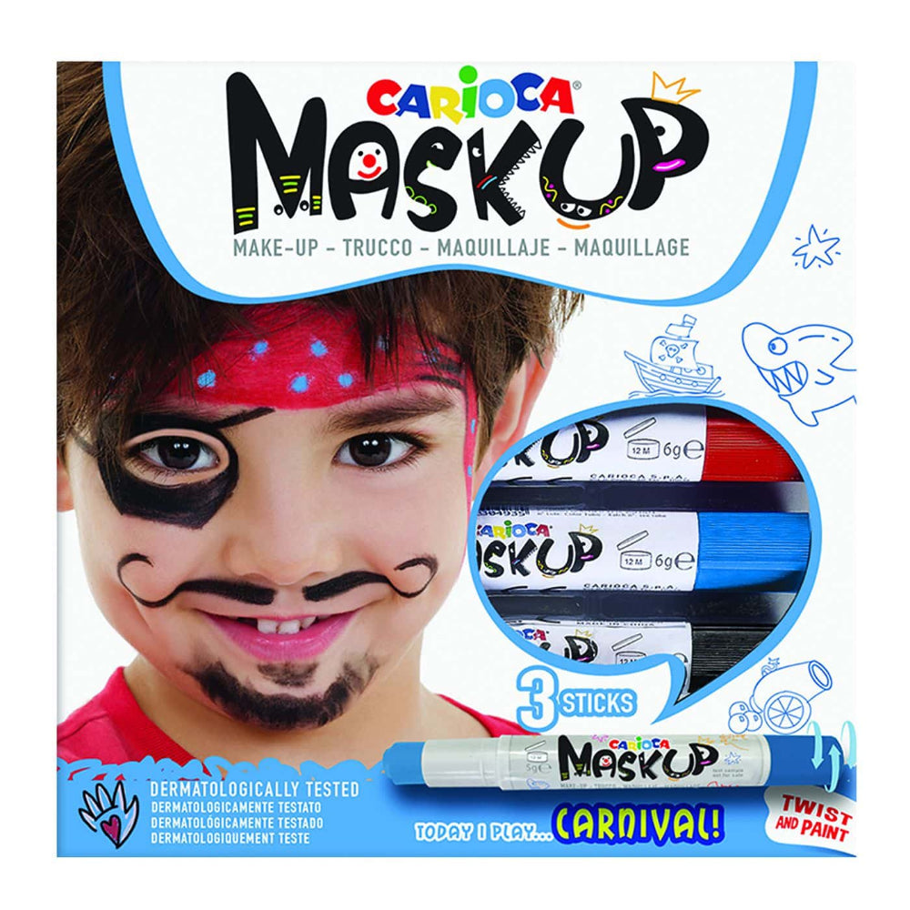 CARIOCACarioca Mask Up Βαφές Προσώπου 3Τεμ (Κόκκινο, Γαλάζιο, Μαύρο) Χ6gpapell.gr