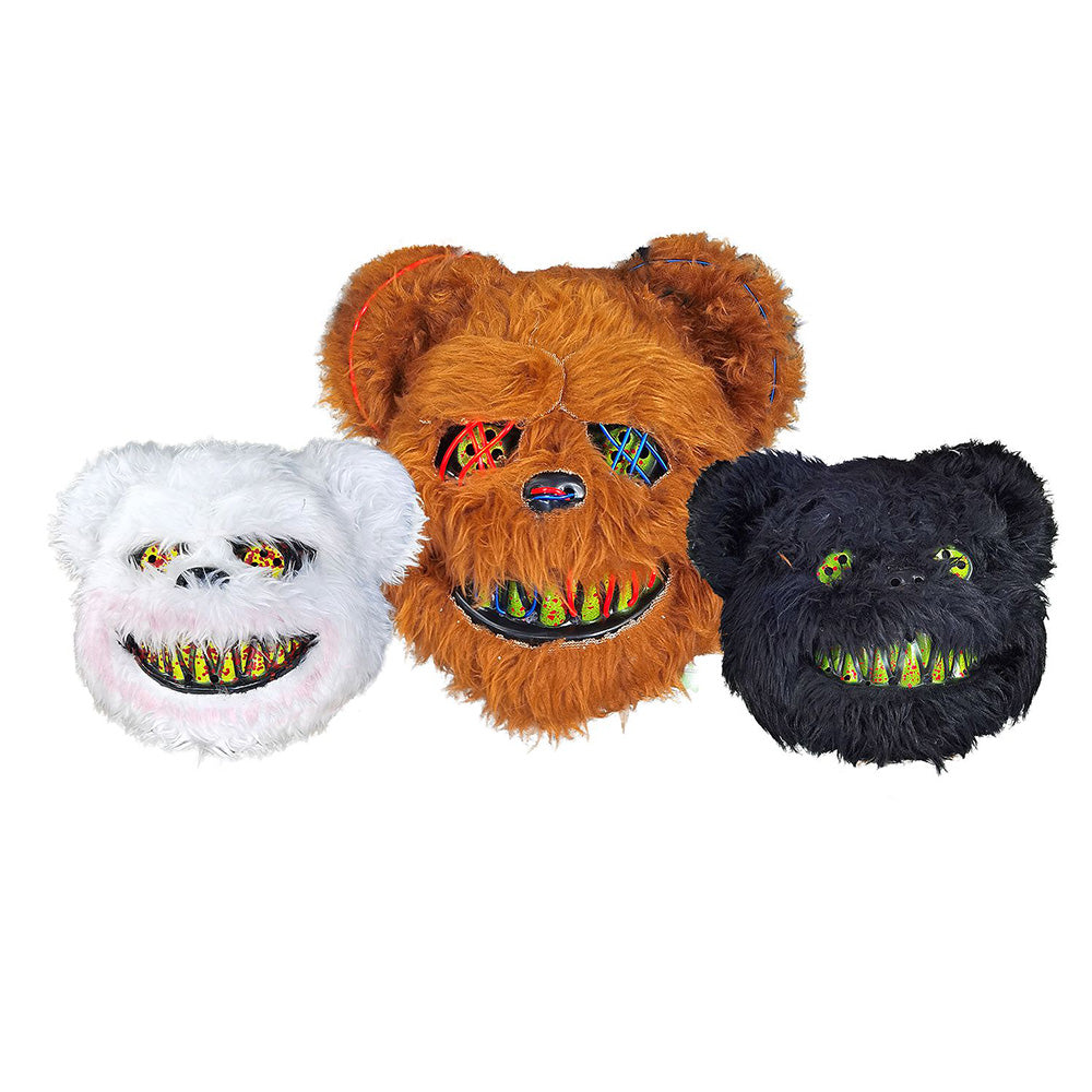 Μάσκα Τριχωτή Αρκούδα 25x25cm σε 3 Χρώματα - 1 Τμχ