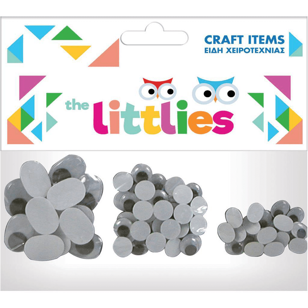 Ματακια Χειροτεχνιας The Littlies Στρογγυλα Κινουμενα 20X10Mm-40X10Mm-14X20Mm 74 Τμχ.
