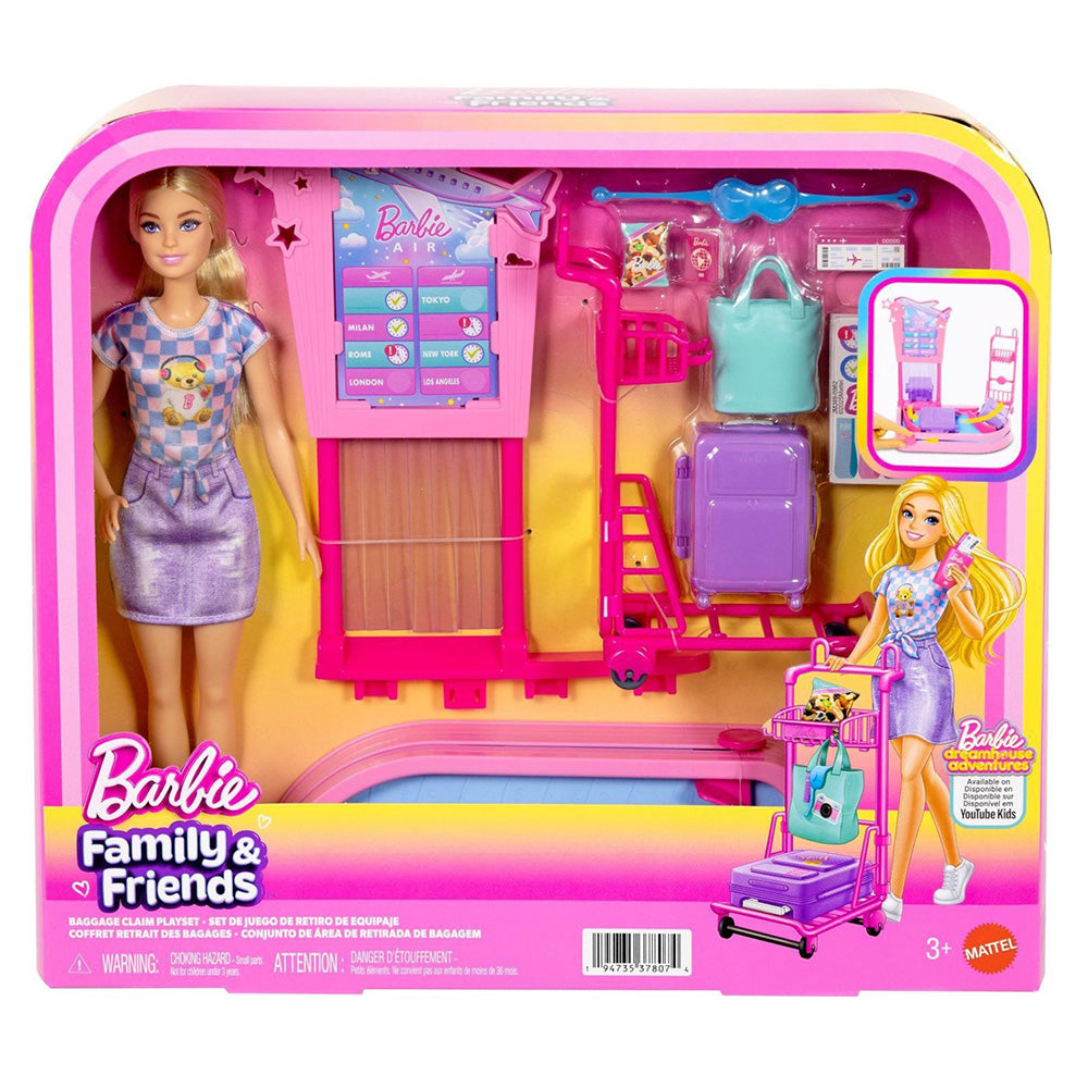 Mattel Barbie στο Αεροδρόμιο με Check-In, Βαλίτσα & Αξεσουάρ