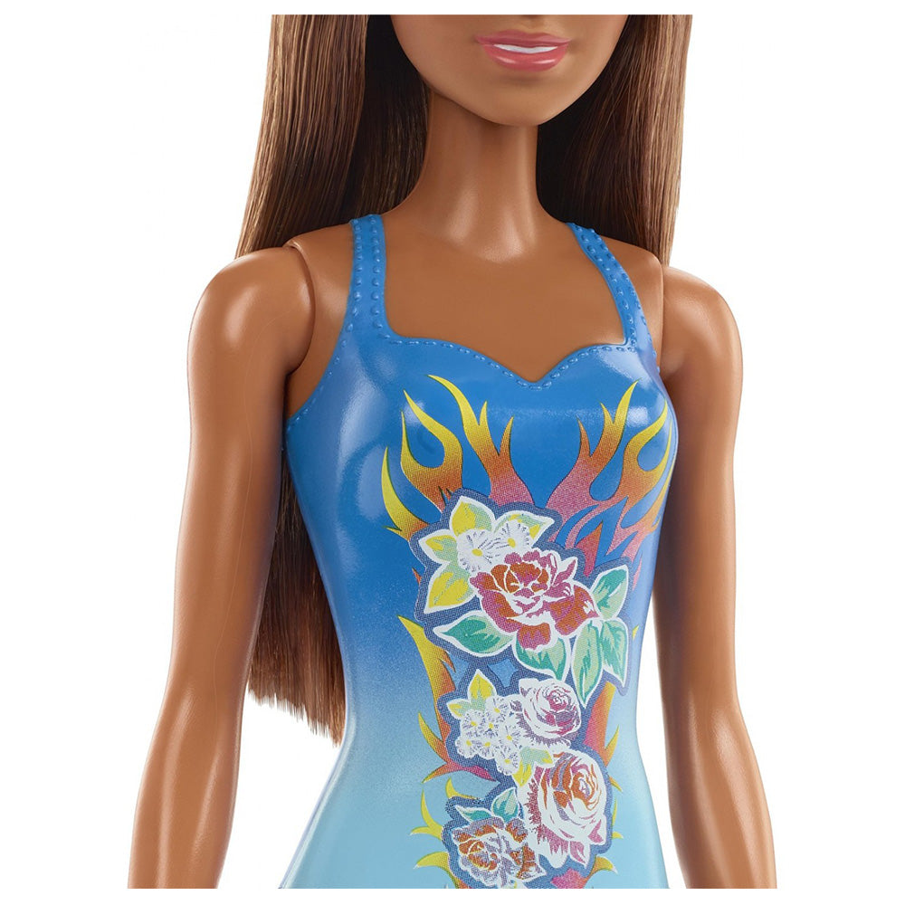 MattelMattel Barbie Beach Καστανόξανθη Κουκλα Μπλε Μαγιώpapell.gr