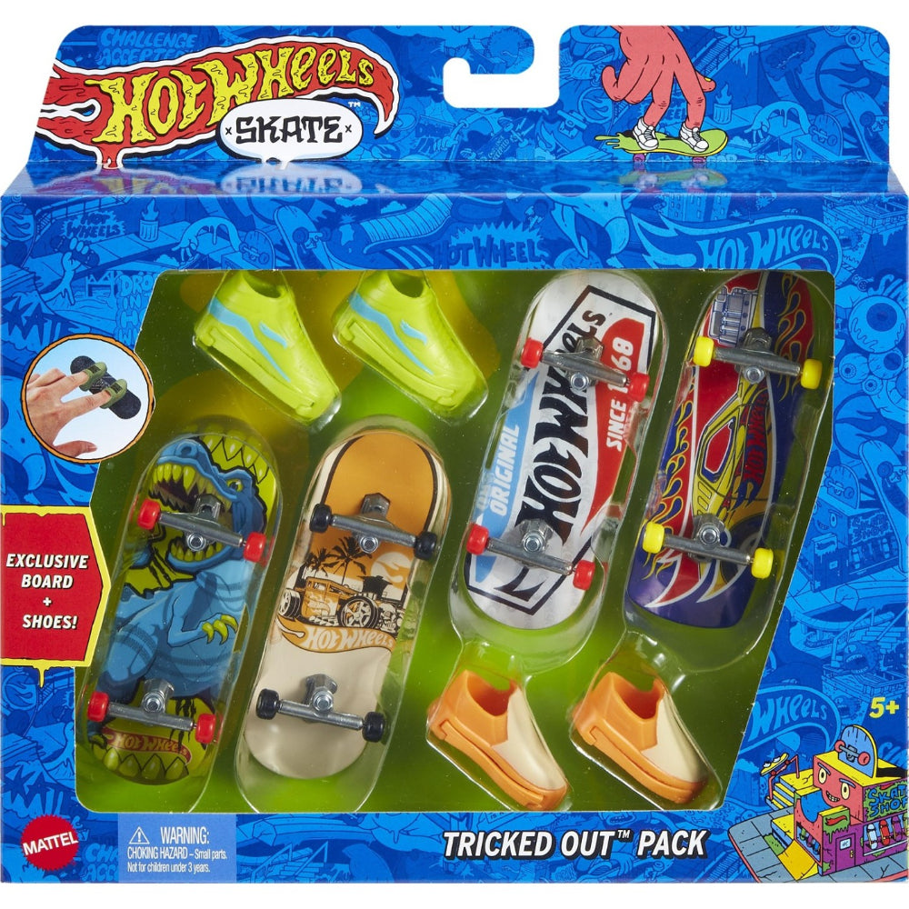 Mattel Hot Wheels Skate Tony Hawk Tricked Out Pack Fingerboards & Παπούτσια
