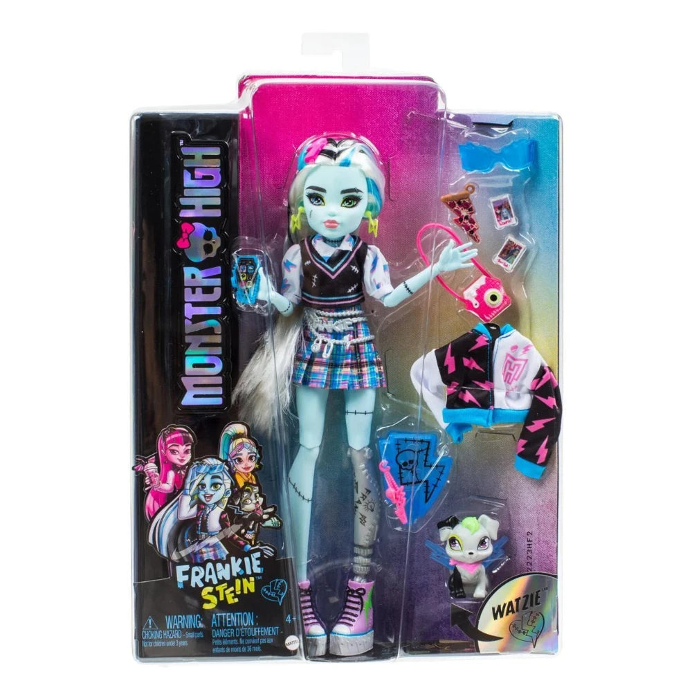 Mattel Monster High Doll, Frankie Stein With Accessories And Pet, Posable Fashion
