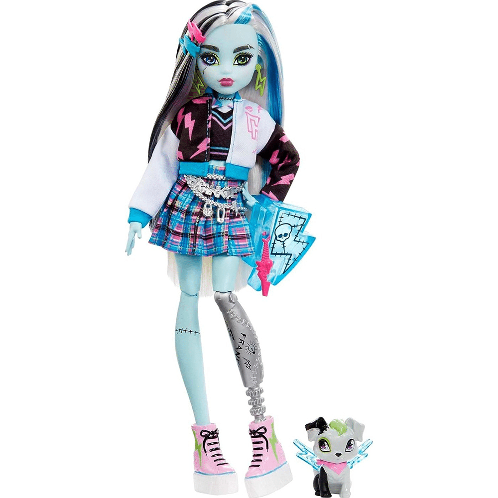 Mattel Monster High Doll, Frankie Stein With Accessories And Pet, Posable Fashion