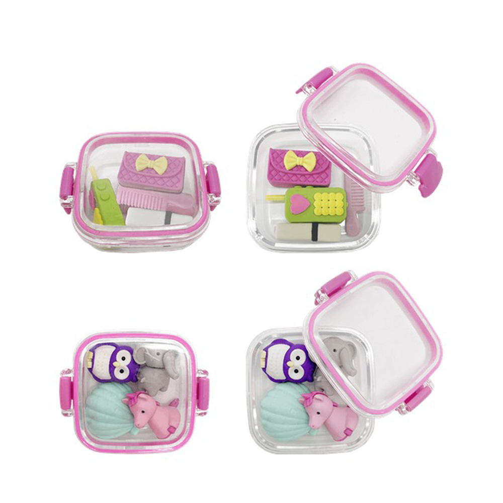 Metron Kids Γόμες σε Πλαστικό Κουτί Ροζ 3-4 Τεμάχια σε 2 Σχέδια - 1 Τμχ