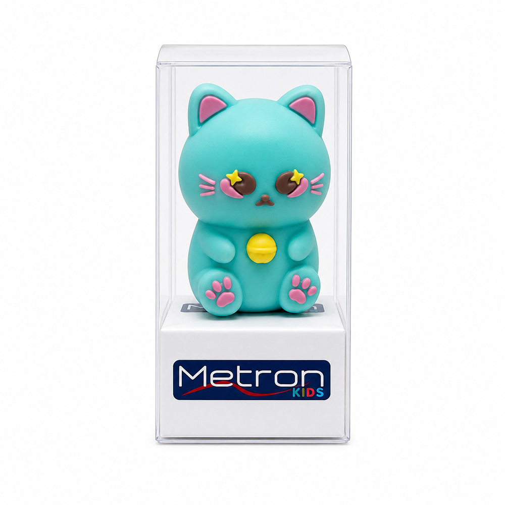 Metron Kids Ξύστρα Μονή Πλαστική Γάτα σε 2 Χρώματα - 1 Τμχ