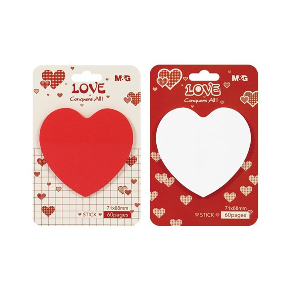 M&GM&G Αυτοκόλλητα Χαρτάκια Post It Καρδιά 60Φ. 76Χ76εκ 2 Χρώματα- 1Τμχpapell.gr