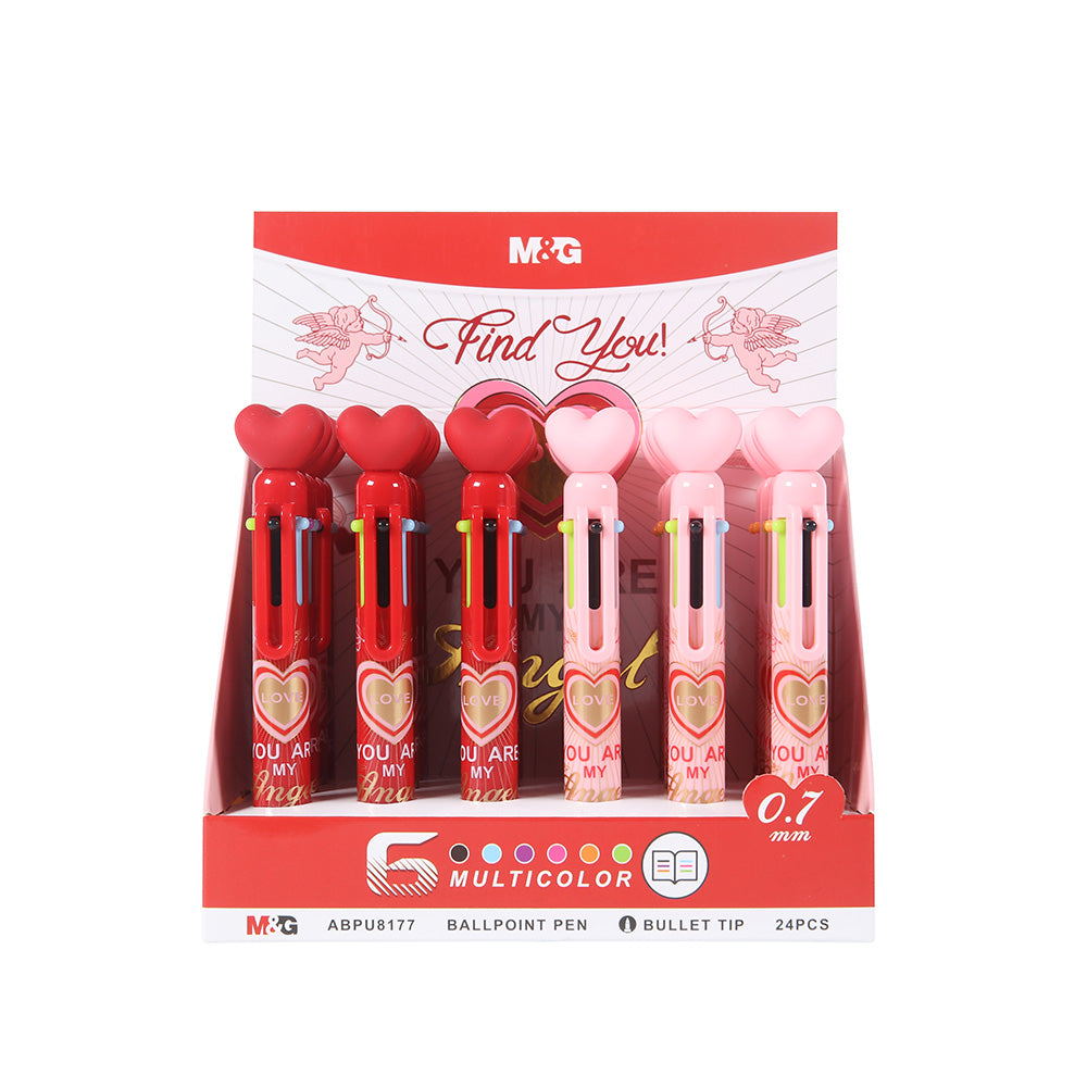 M&G Στυλό Ballpoint Pen Love με 6 Χρώματα 0.7μμ σε 2 Σχέδια - 1 Τμχ