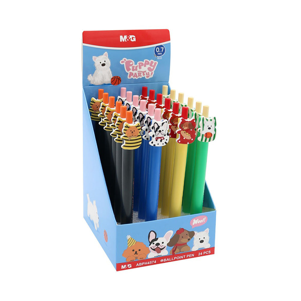 M&G Στυλό Ballpoint Puppy Μπλε Μελάνι 0,7 mm 4 Σχέδια - 1 Τμχ