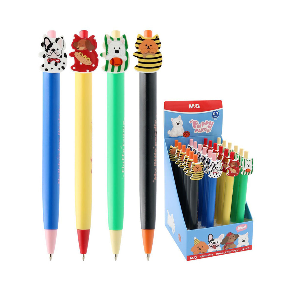 M&G Στυλό Ballpoint Puppy Μπλε Μελάνι 0,7 mm 4 Σχέδια - 1 Τμχ