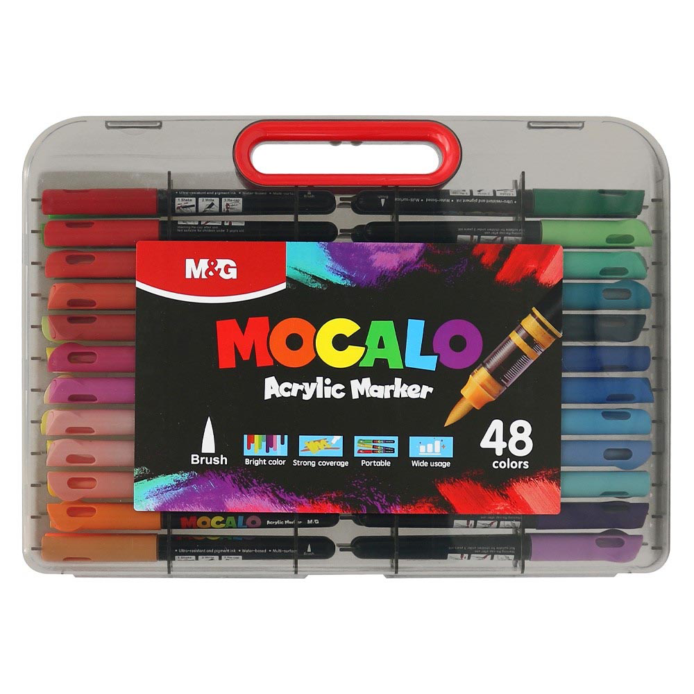 M&G Mocalo Σετ Ακρυλικοί Μαρκαδόροι Brush 48 Χρώματα