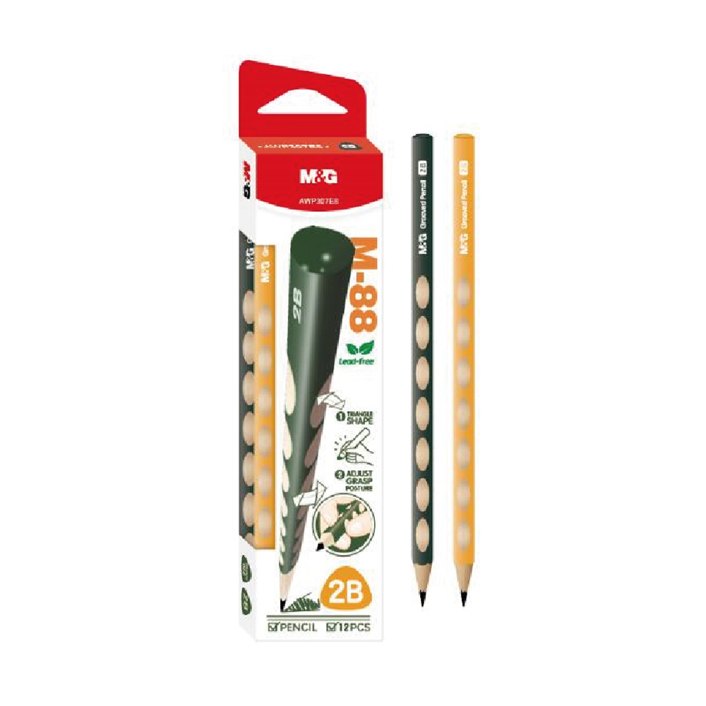 M&GM&G Μολύβι Εργονομικό 2Β Grooved Pencil 2 Χρώματα- 1Τμχpapell.gr