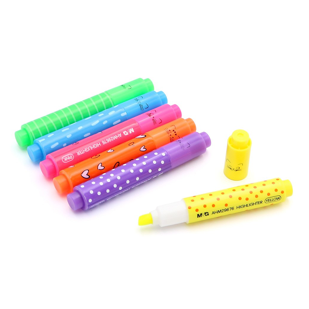 M&G Σετ Mini Highlighter So Many Cats 6 Χρώματα με Άρωμα Φρούτων
