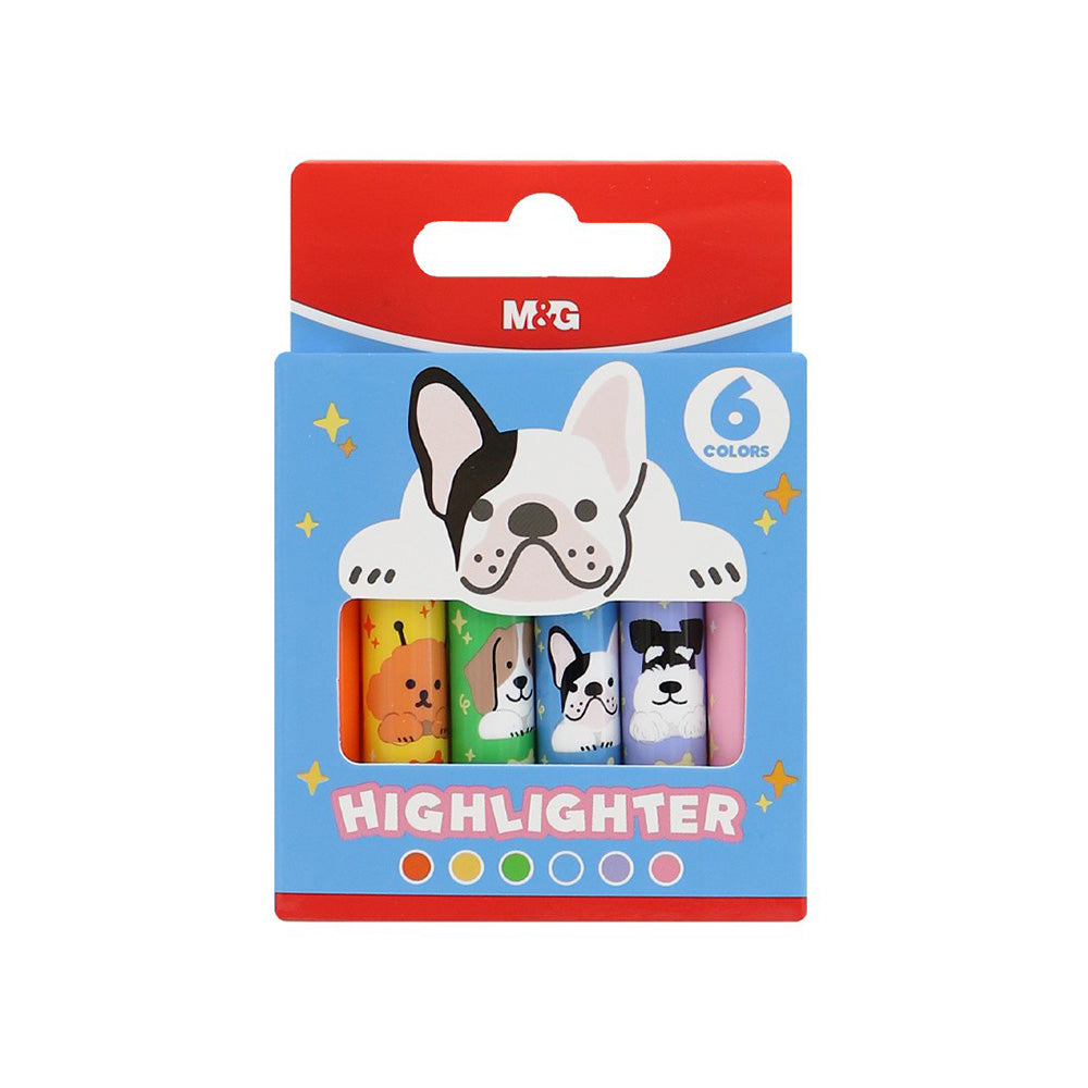 M&G Σετ Μίνι Υπογραμμιστές Puppy Party! – 6 Τμχ