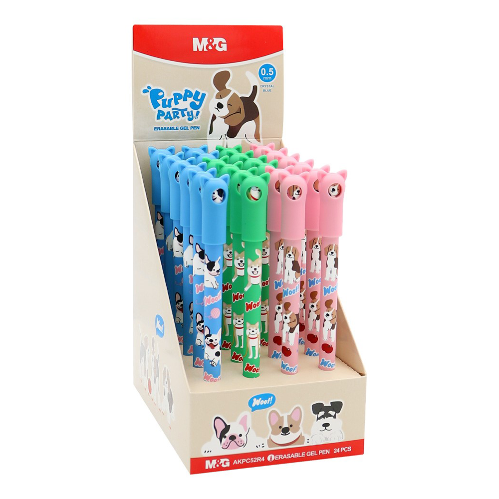 M&G Στυλό που Σβήνει 0.5mm Puppy Party Σε 3 Σχέδια - 1 Τμχ