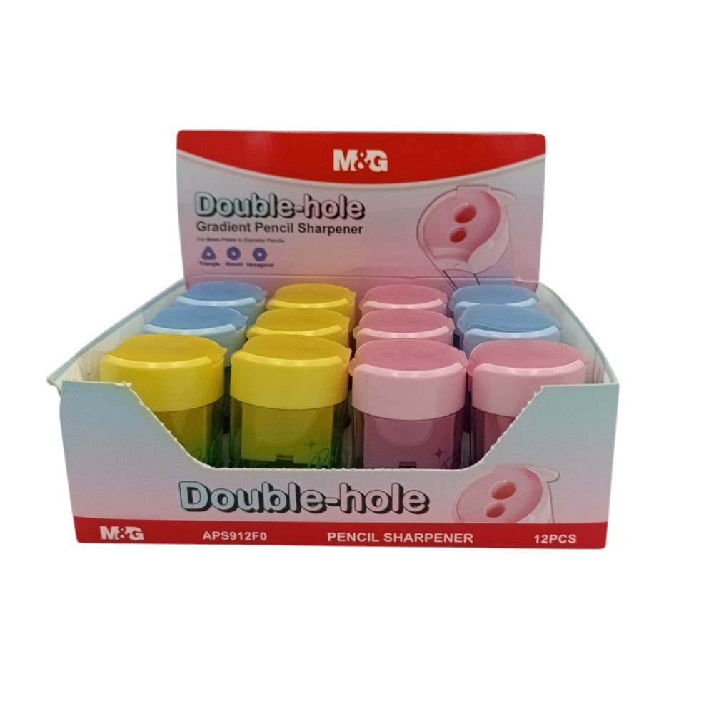 M&G Ξύστρα Μολυβιού Διπλή Σε 3 Χρώματα - 1 Τμχ