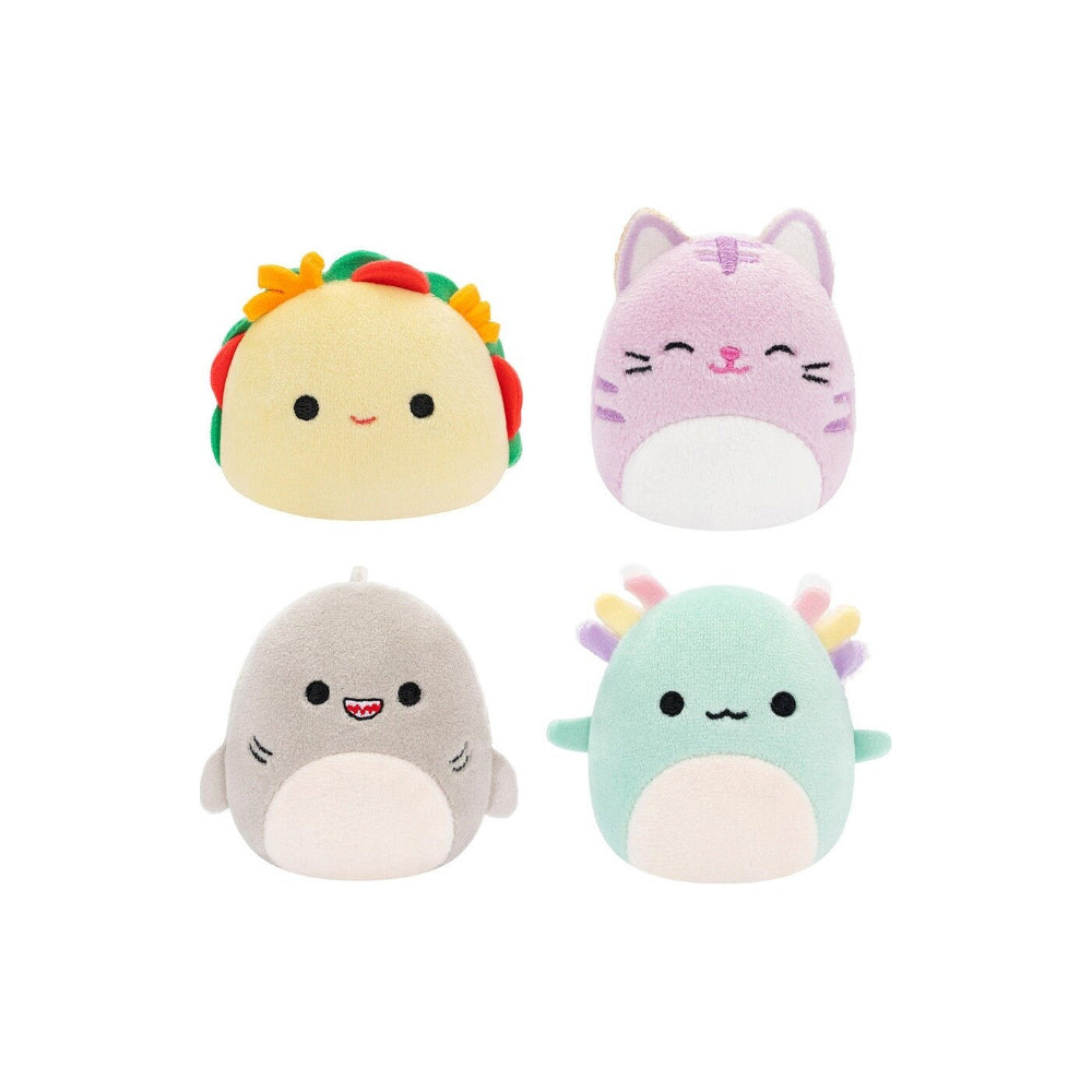 JazwaresSquishmallows Micromallows - Σετ 4Τμχ Λούτρινα 6εκ Squishmallows - Gordon Shark, Tex Taco, Tabitha Cat, Irina Axolotlpapell.gr