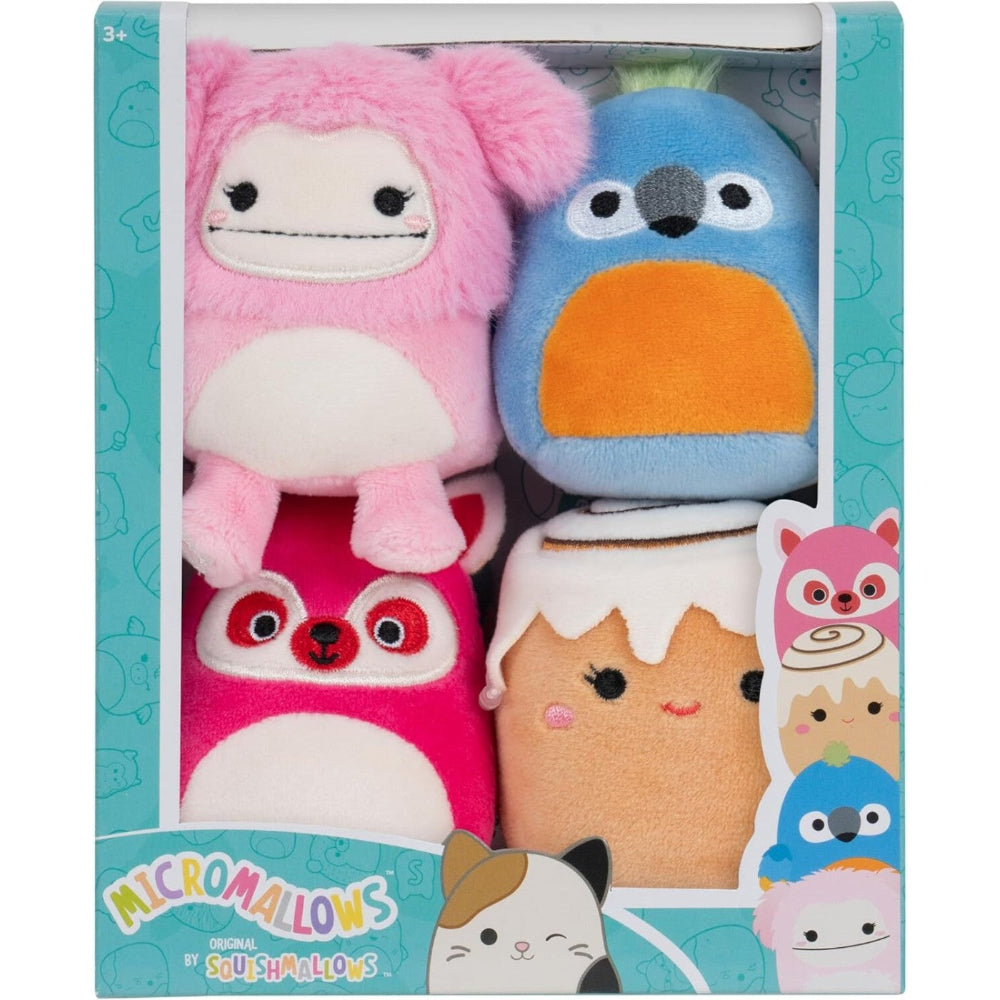 JazwaresSquishmallows Micromallows - Σετ 4Τμχ Λούτρινα 6εκ Squishmallows Brina Bigfoot, Chanel Cinnamon Roll, Lucia Lemur, Tenise Parrotpapell.gr