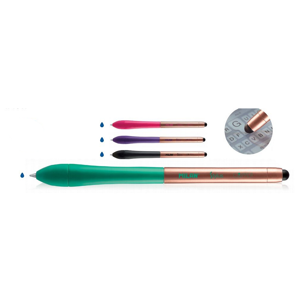 Milan Στυλό Διαρκείας Αφής Stylus Copper Μπλε 1.0mm σε 4 Χρώματα - 1 Τμχ