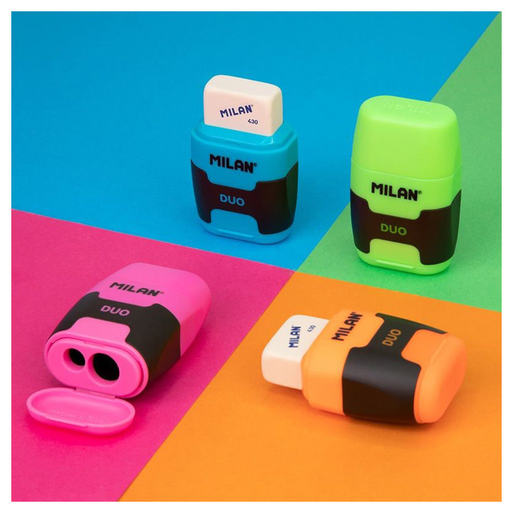 Milan Ξύστρα Διπλή Και Γόμα Compact Duo σε 4 Χρώματα - 1 Τμχ