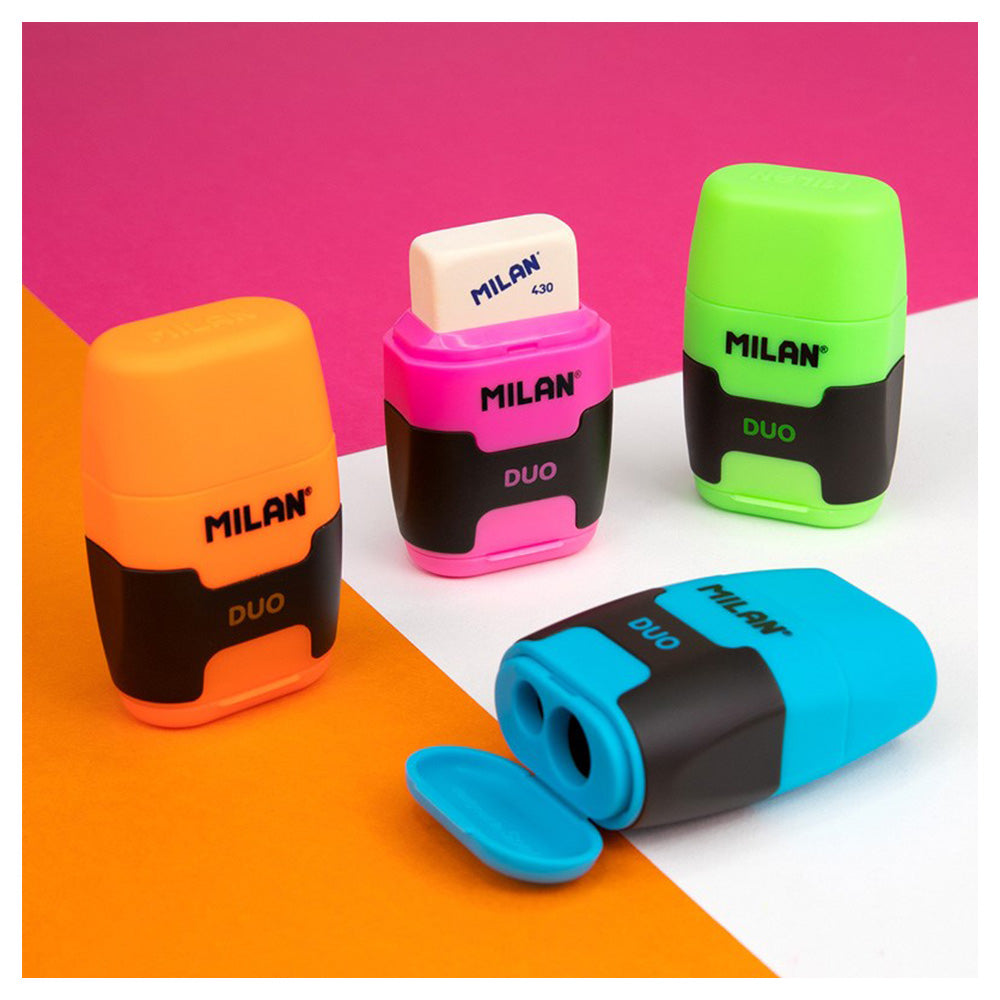 Milan Ξύστρα Διπλή Και Γόμα Compact Duo σε 4 Χρώματα - 1 Τμχ