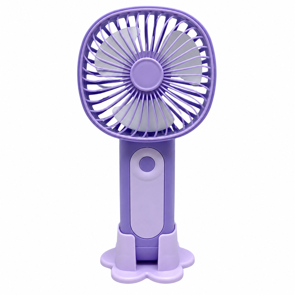 Mini Fan USB Επαναφορτιζόμενο Φορητό Ανεμιστηράκι Χειρός Μωβ 3 Ταχυτήτων
