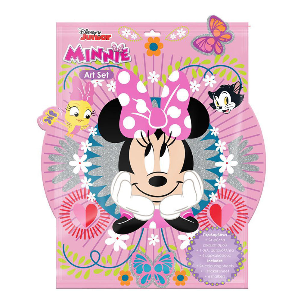 DIAKAKISΠροσχεδιασμένες Σελίδες Χρωματισμού Minnie 24 Φύλλα + 1 Σελίδα Αυτοκόλλητα + 6 Μαρκαδόροι Μίνιpapell.gr