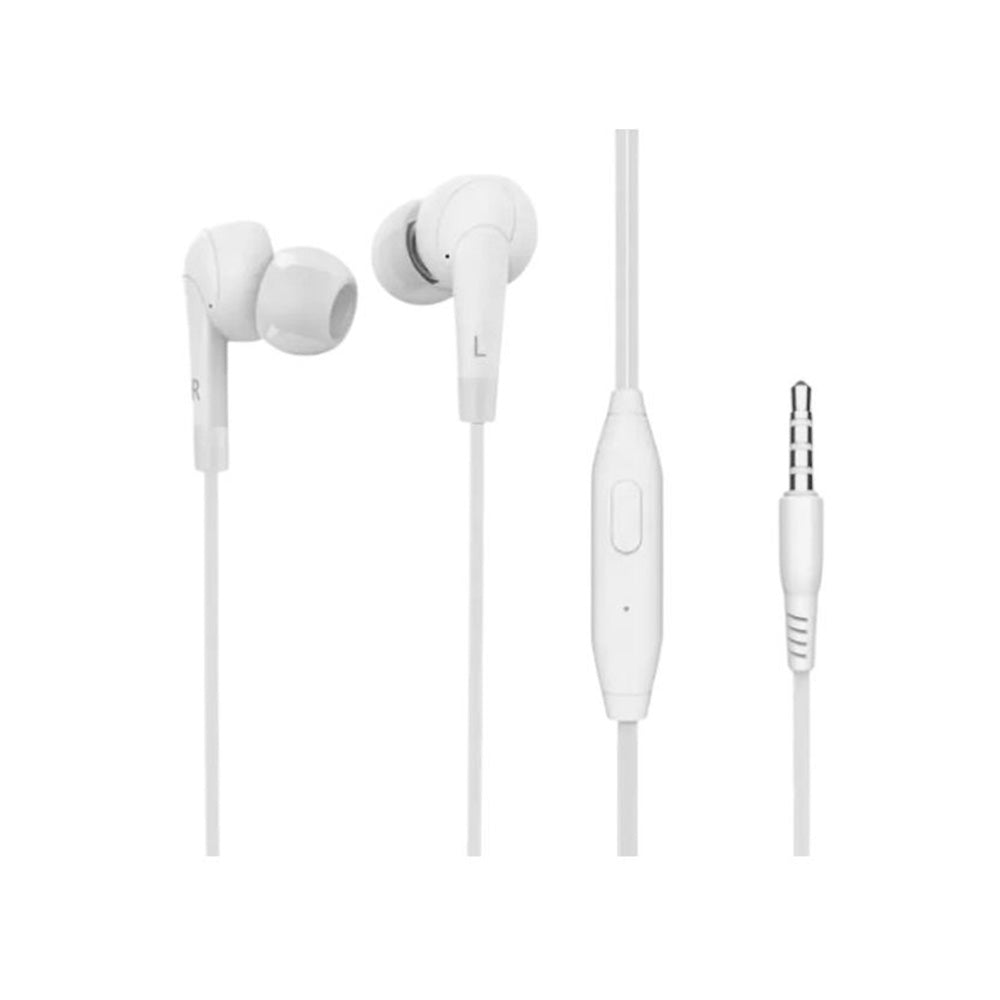 Ενσύρματα Ακουστικά Λευκά με Μικρόφωνο