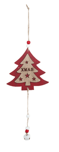 Ξυλινο Χριστουγεννιατικο Στολιδι Με Κοκκινο Πλαισιο 12Εκ - 2Σχεδια