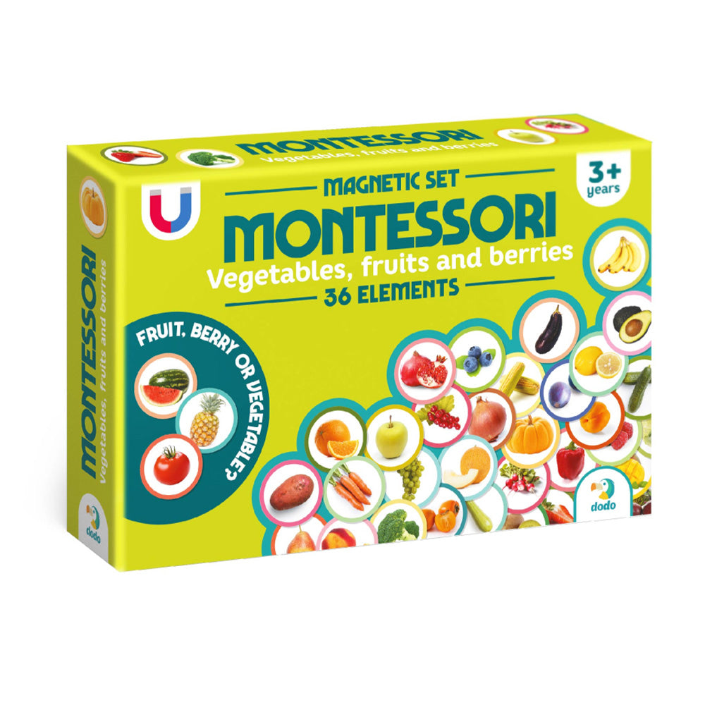 Montessori Magnetic Set  Λαχανικά, Φρούτα & Μούρ 36 Τεμ