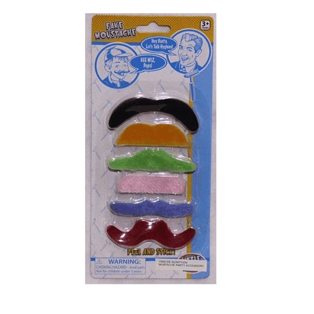 MaskarataΜουστάκια Χρωματιστά Σε Καρτέλα 6Τμχpapell.gr