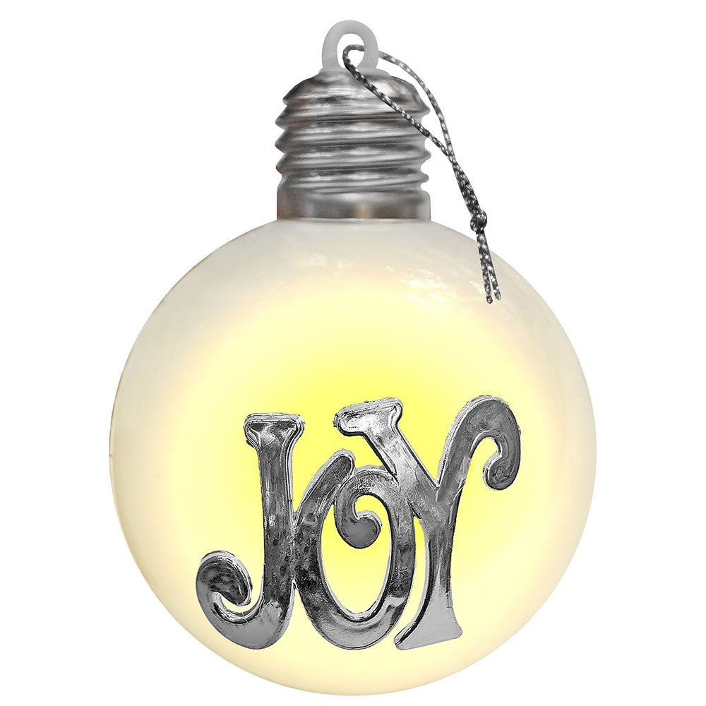 Χριστουγεννιάτικη Μπάλα Με Φως & Ασημί Αξεσουάρ 8εκ