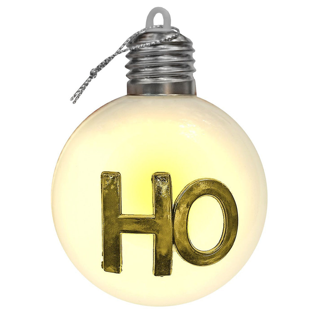 Χριστουγεννιάτικη Μπάλα Με Φως & Χρυσά Αξεσουάρ 8εκ 