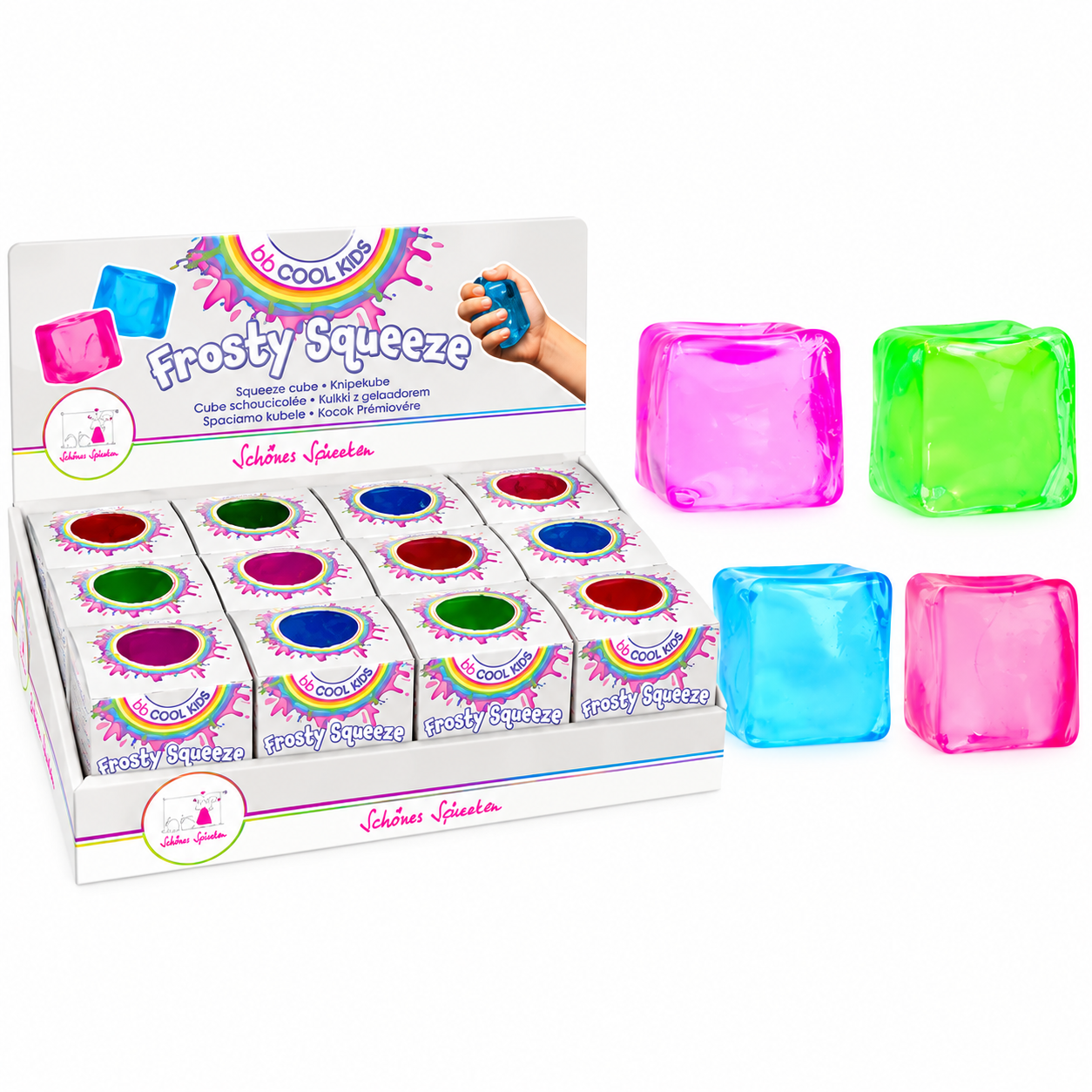 Μπάλα Squeeze Cube Frosty Anti-Stress σε 4 Σχέδια - 1 Τμχ