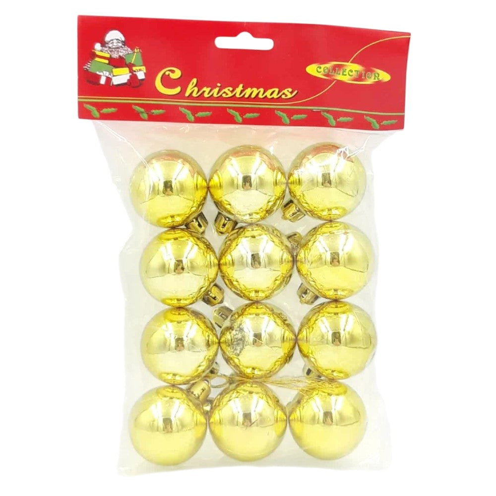 Μπάλα Πλαστική Χρυσή 40mm 12Τεμ