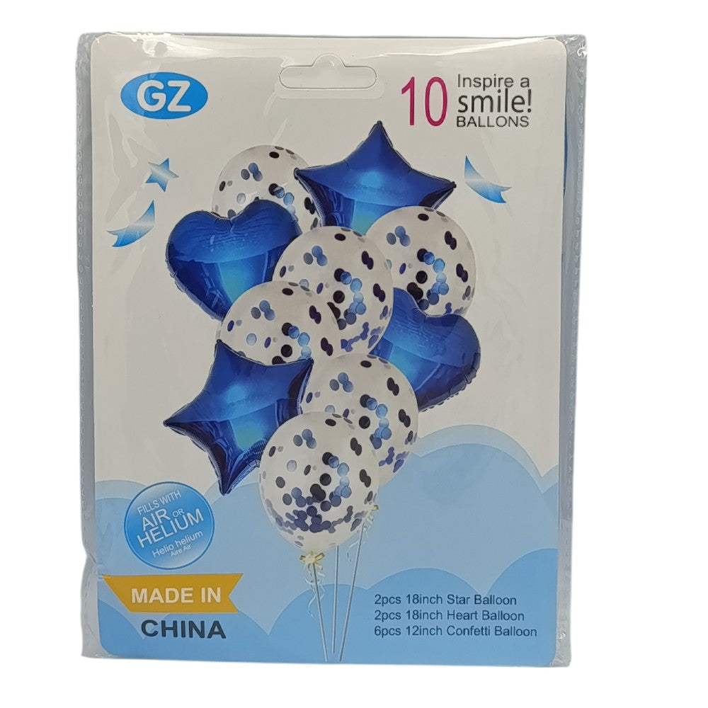 Μπαλόνια Καρδιές- Αστέρια- Κομφετί 10Τμχ