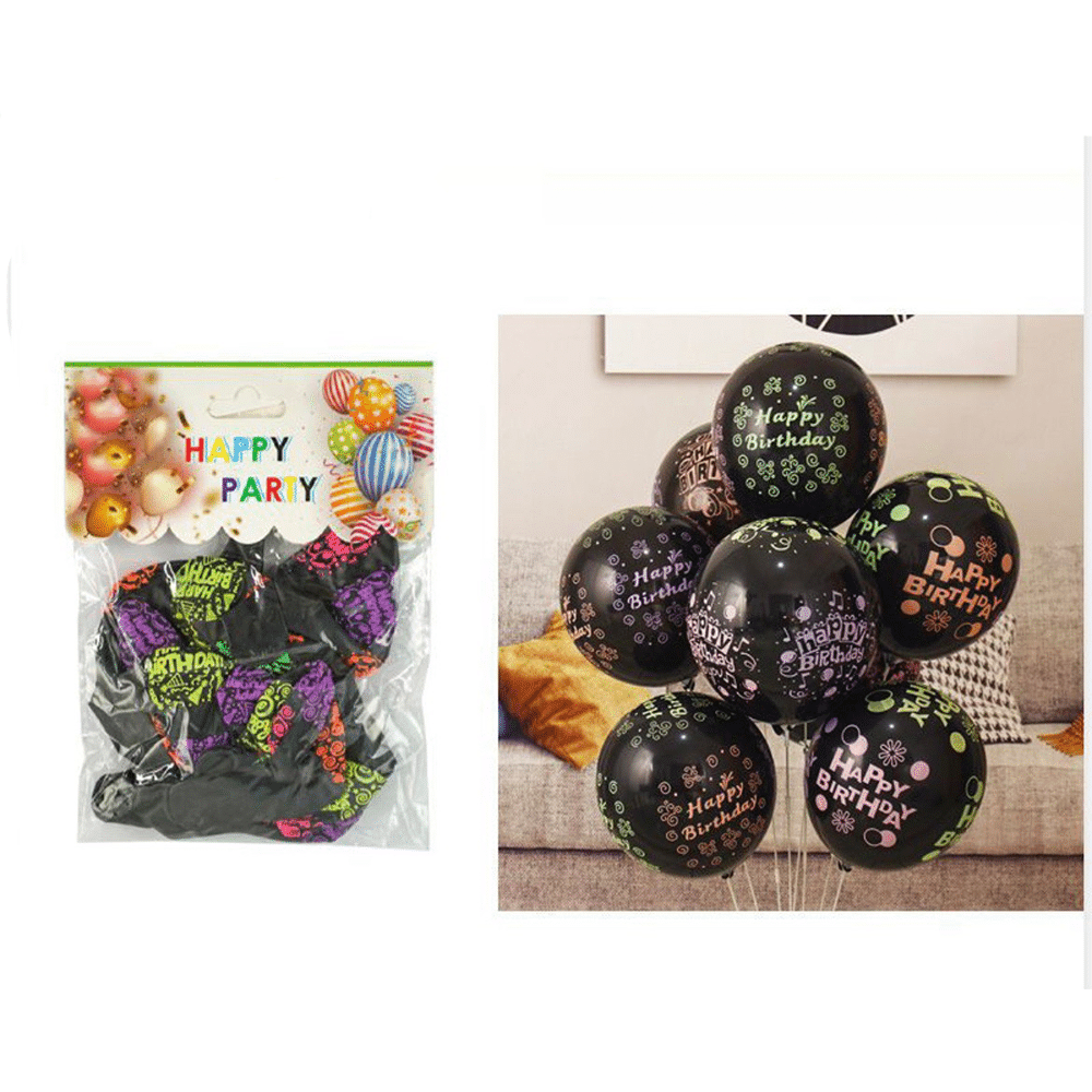 Σετ Μπαλονια Μαυρα Hapy Birthday 10 Tmx