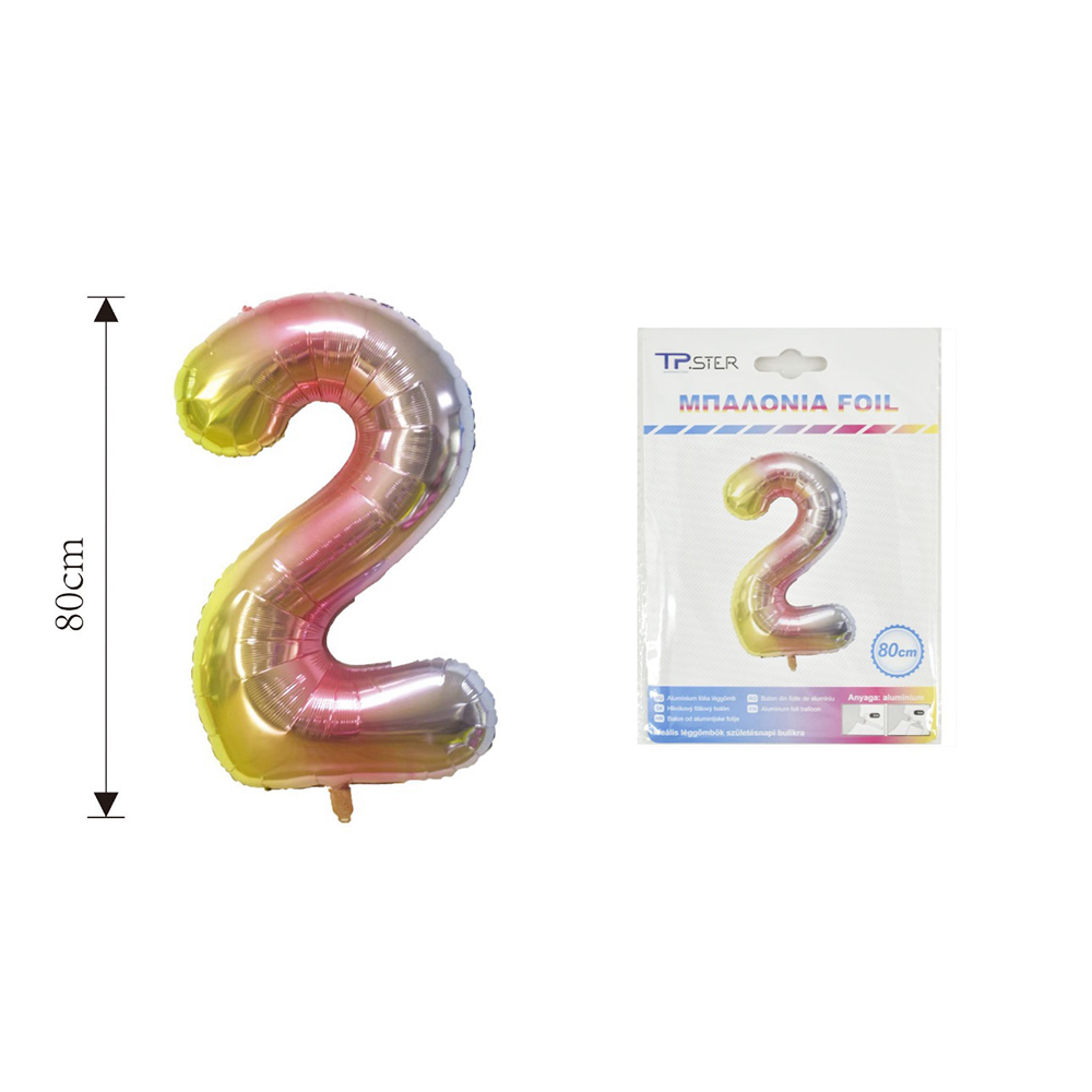 OEMΜπαλόνι Αριθμός Rainbow Foil 80 εκpapell.gr