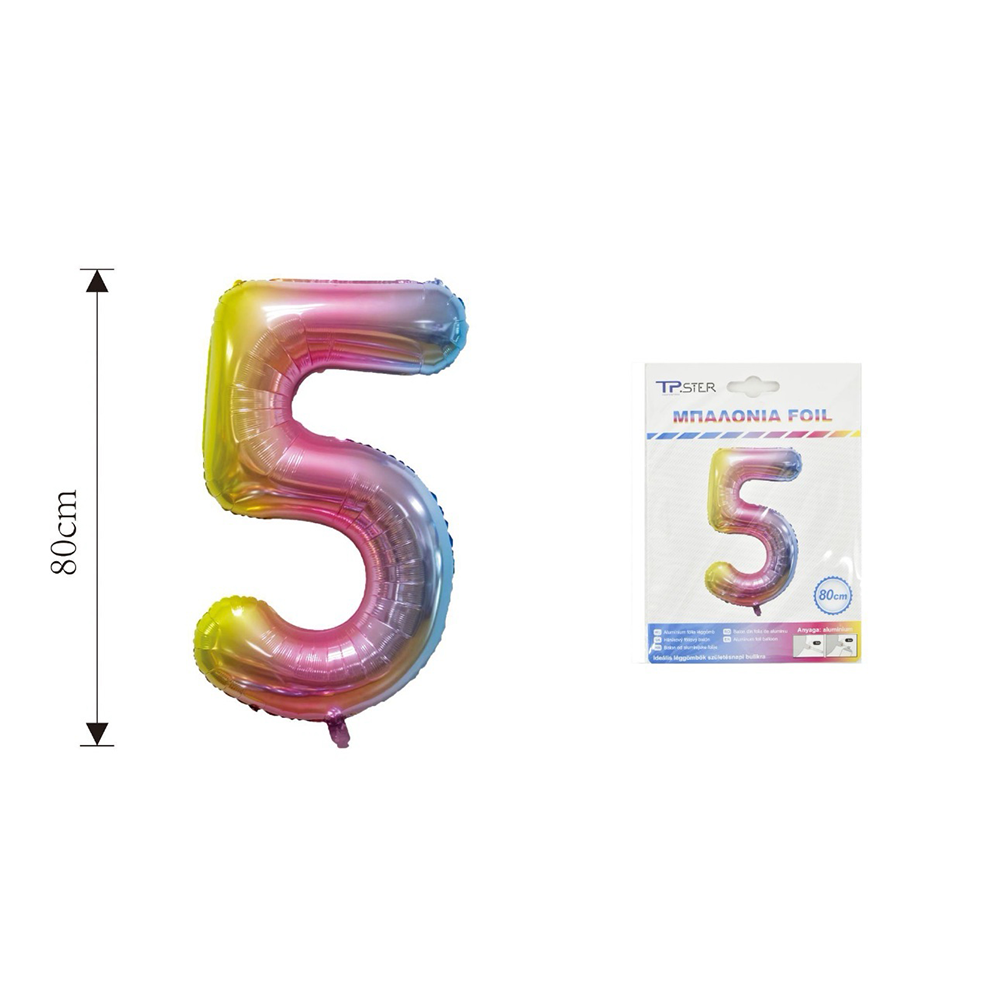 OEMΜπαλόνι Αριθμός Rainbow Foil 80 εκpapell.gr