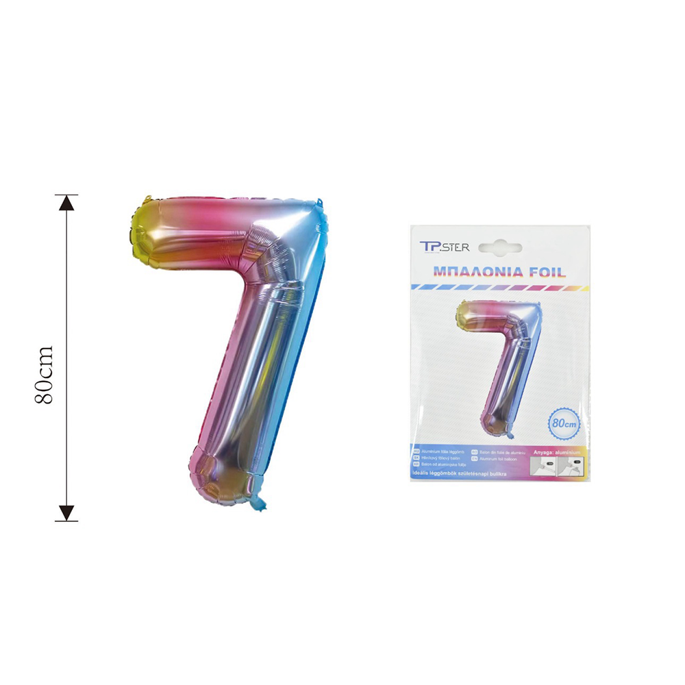 OEMΜπαλόνι Αριθμός Rainbow Foil 80 εκpapell.gr