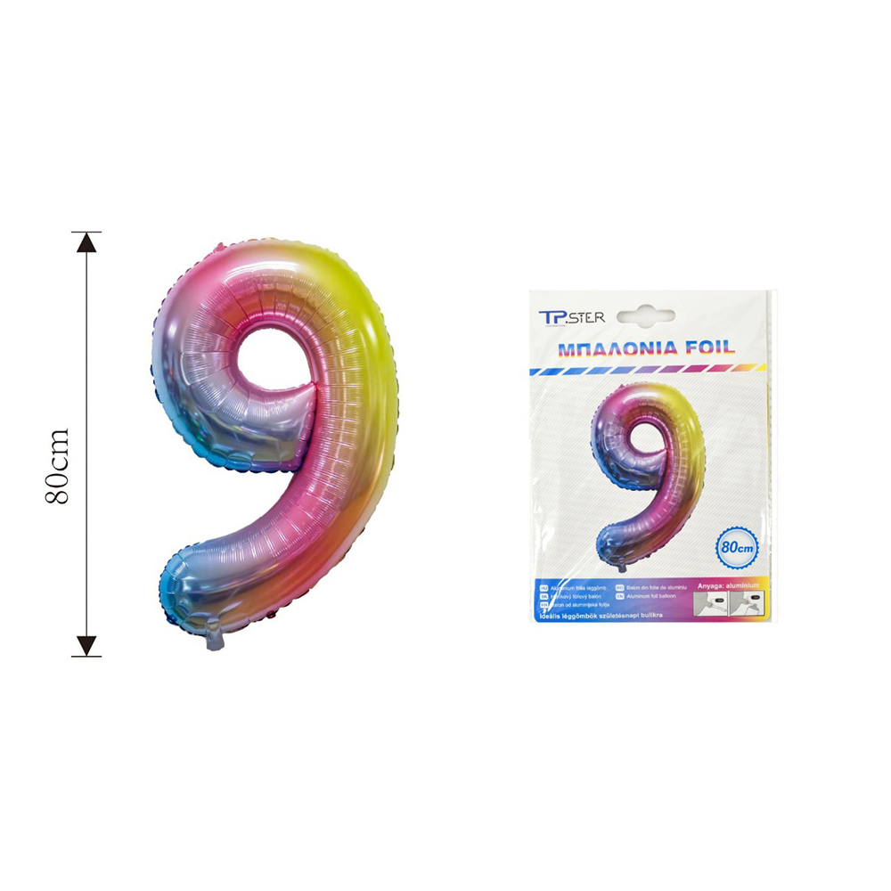 OEMΜπαλόνι Αριθμός Rainbow Foil 80 εκpapell.gr
