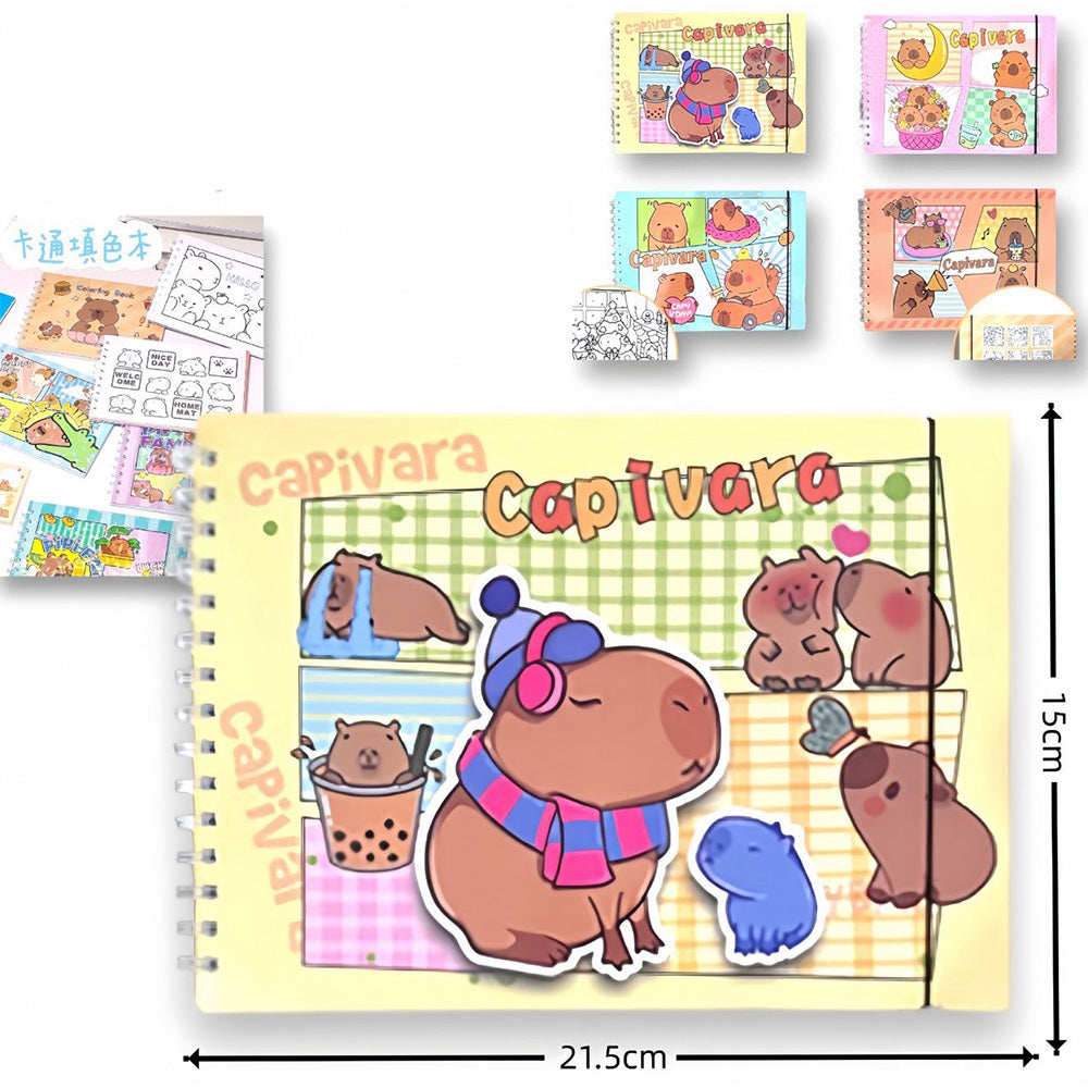 Μπλοκ Ζωγραφικής με Παραστάσεις Capybara 21.5x15 εκ – 4 Σχέδια (1 Τεμάχιο)