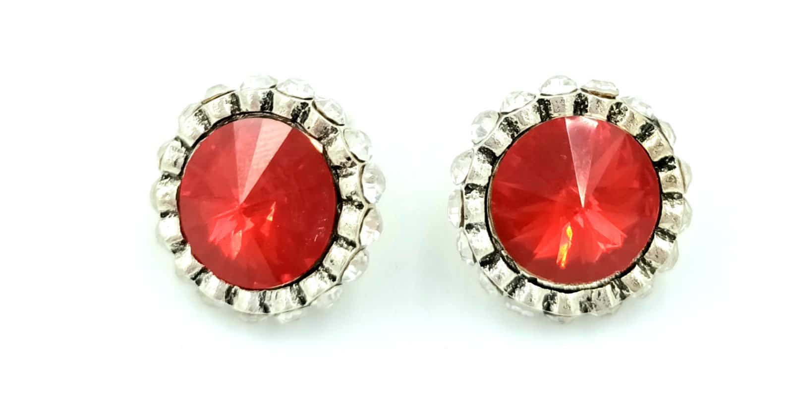 papell.grΣκουλαρικια Στρογγυλα Με Περιμετρικα Στρας Και Μεγαλο Πετραδι Φ2Cmpapell.gr