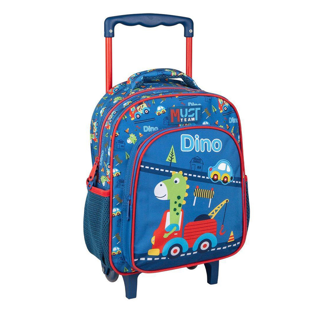 MustMust Team Σχολική Τσάντα Τρόλεϊ Νηπίου 27x10x31 Εκ. Little Dino 2 Θήκεςpapell.gr