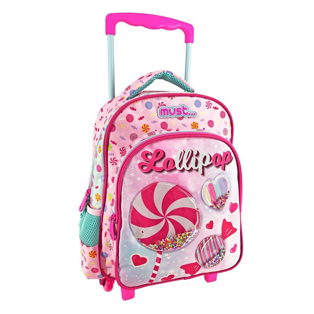 Must Team Σχολική Τσάντα Τρόλλεϋ Νηπίου Lollipop 2 Θήκες