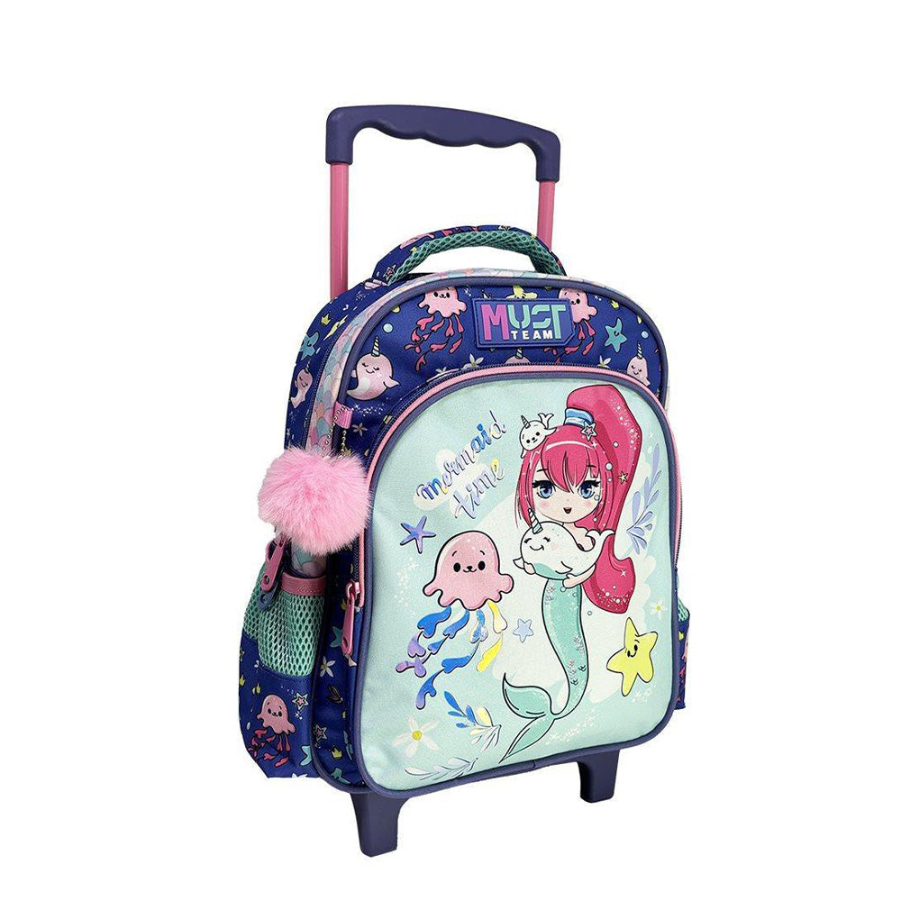 MustMust Team Σχολική Τσάντα Τρόλεϊ Νηπίου 27x10x31 Εκ. Mermaid Time 2 Θήκεςpapell.gr