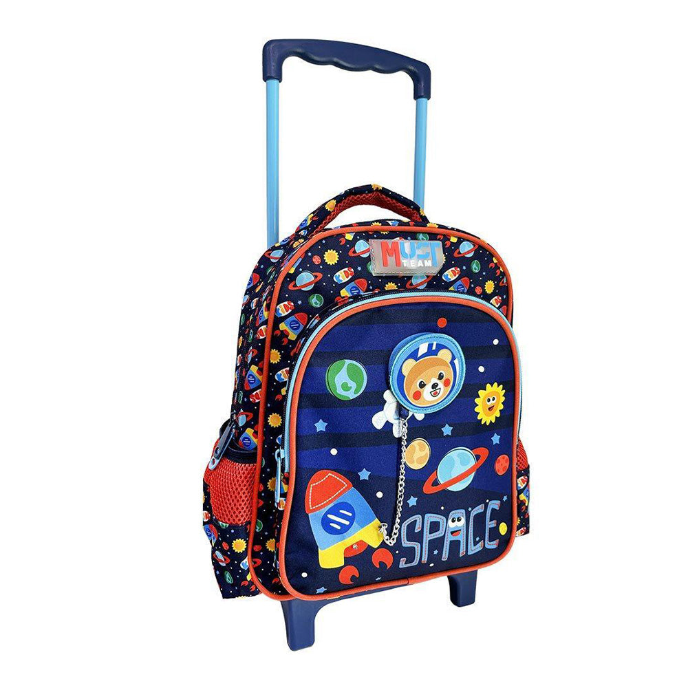 MustMust Team Σχολική Τσάντα Τρόλεϊ Νηπίου 27x10x31 Εκ. Space Bear 2 Θήκεςpapell.gr