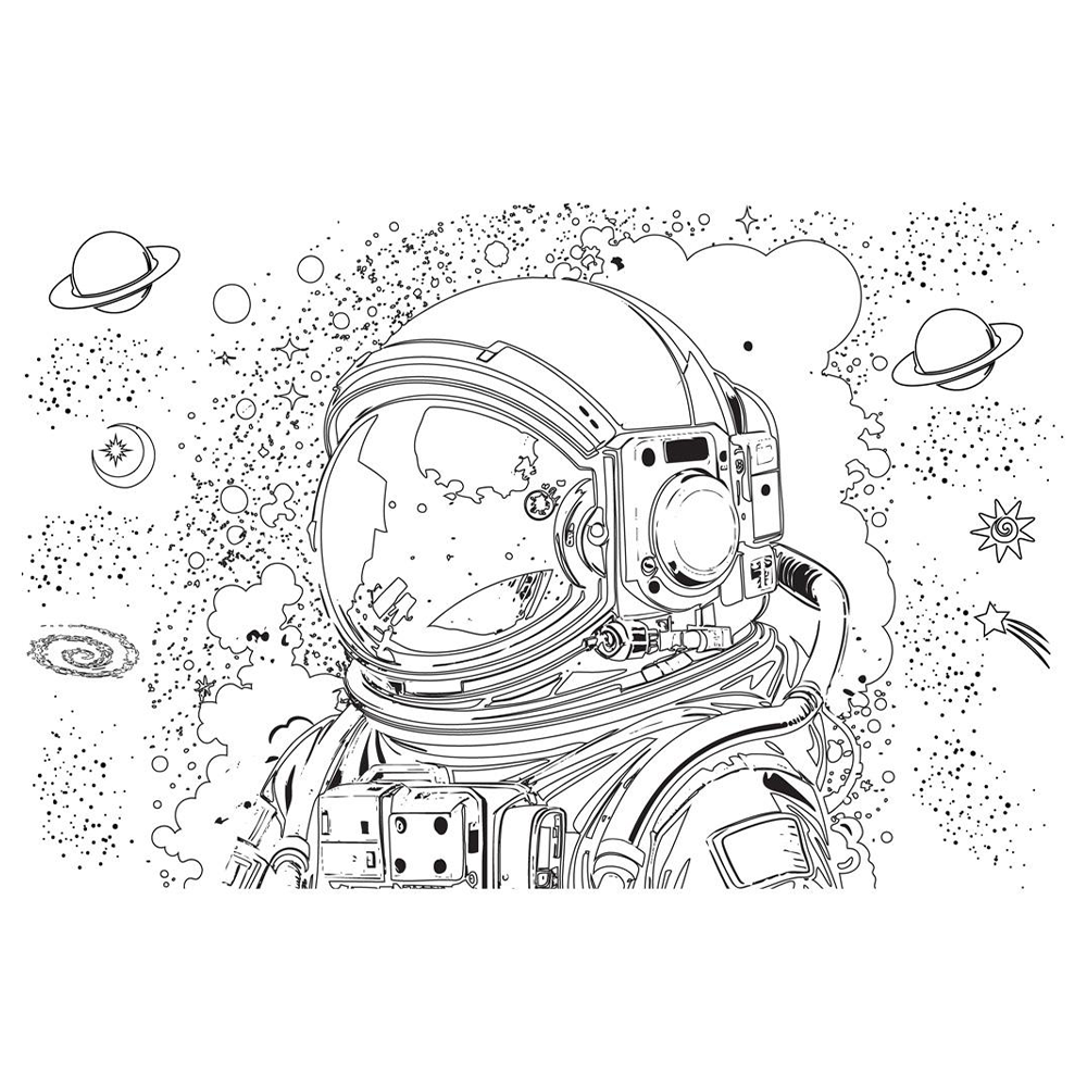Must Team Μπλοκ Ζωγραφικής Football / Astronaut 23x33 εκ με 40 Φύλλα, Αυτοκόλλητα & Στένσιλ σε 2 Σχέδια - 1 Τεμάχιο